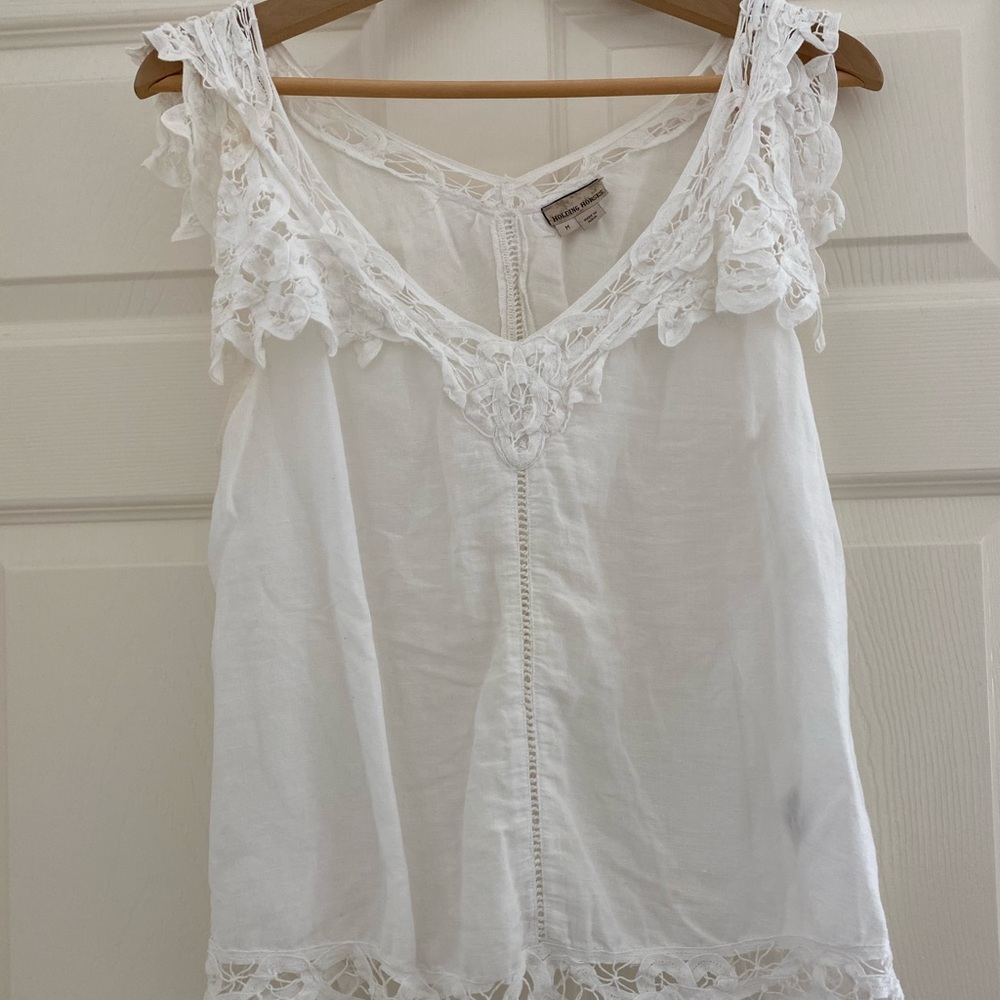 Eyelet Linen Blouse